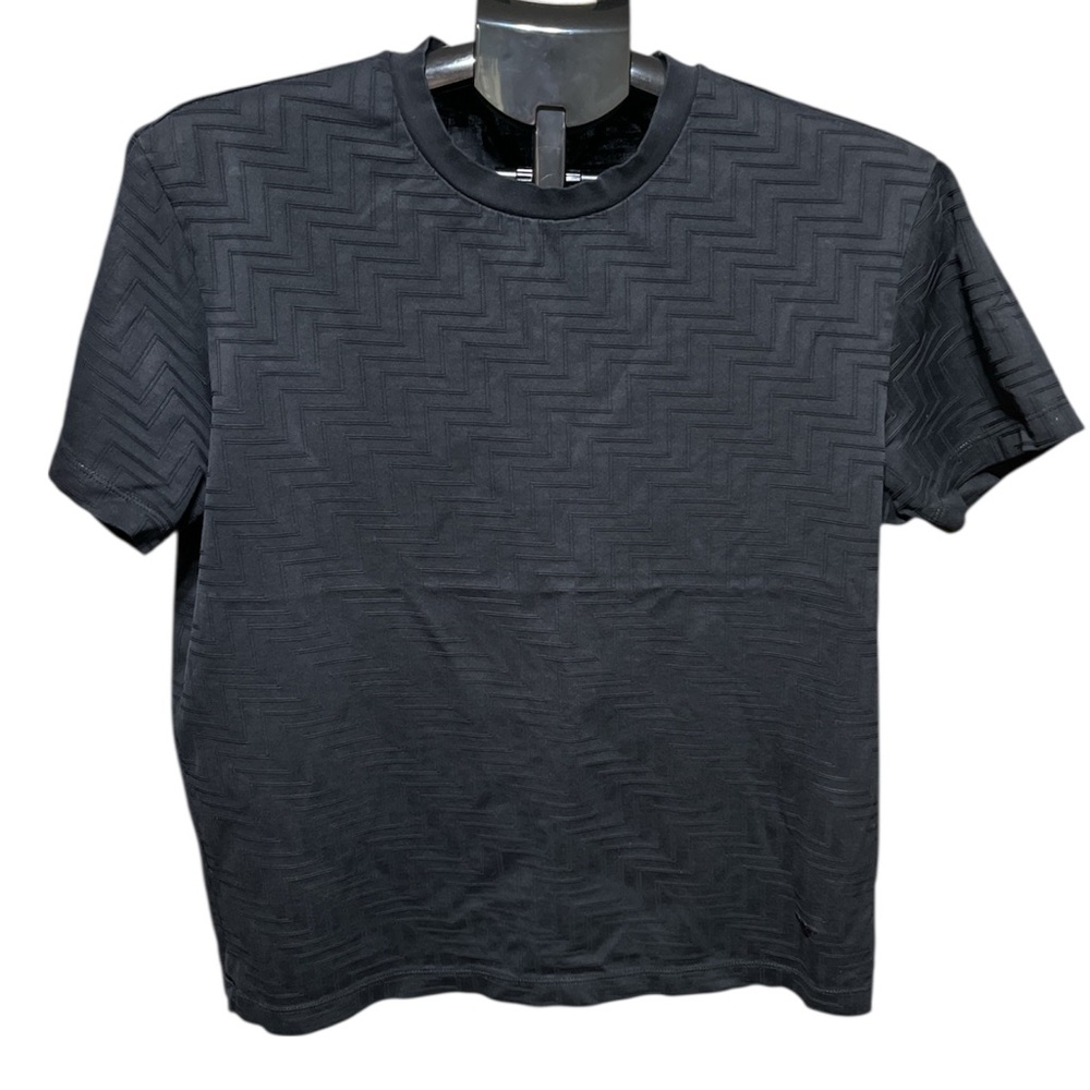 Emporio Armani Black Zigzag Short Sleeve Tee